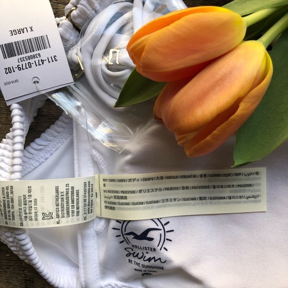 NEW Hollister white bikini top only XL strapless bohemian wedding - Picture 8 of 8